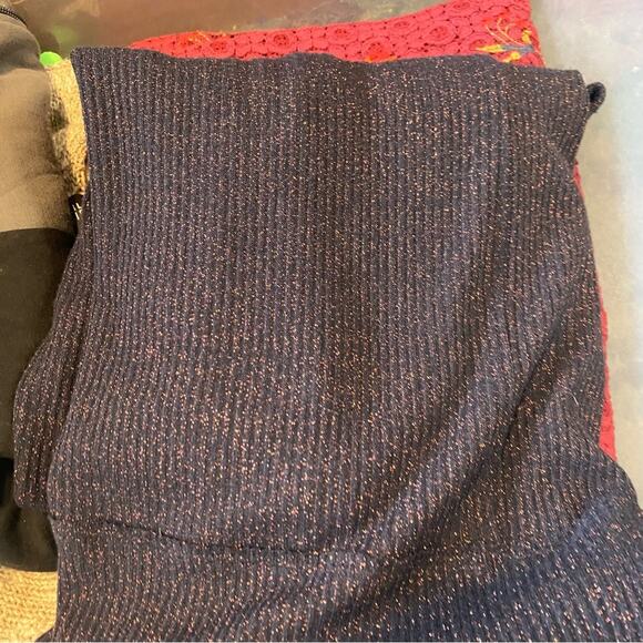 We The Free Midnight Blue Knit Cardigan duster with copper rose shimmer medium - Picture 13 of 13